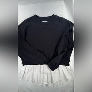 Calvin Klein Jeans Black w/white attached Sweatshirt. Boyfriend fit!